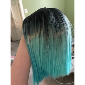 Venus wigs ombré black and teal wig